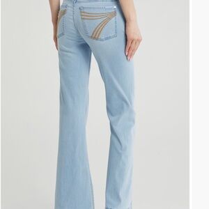 7 For All Mankind Blue Flare Wide Leg Jeans